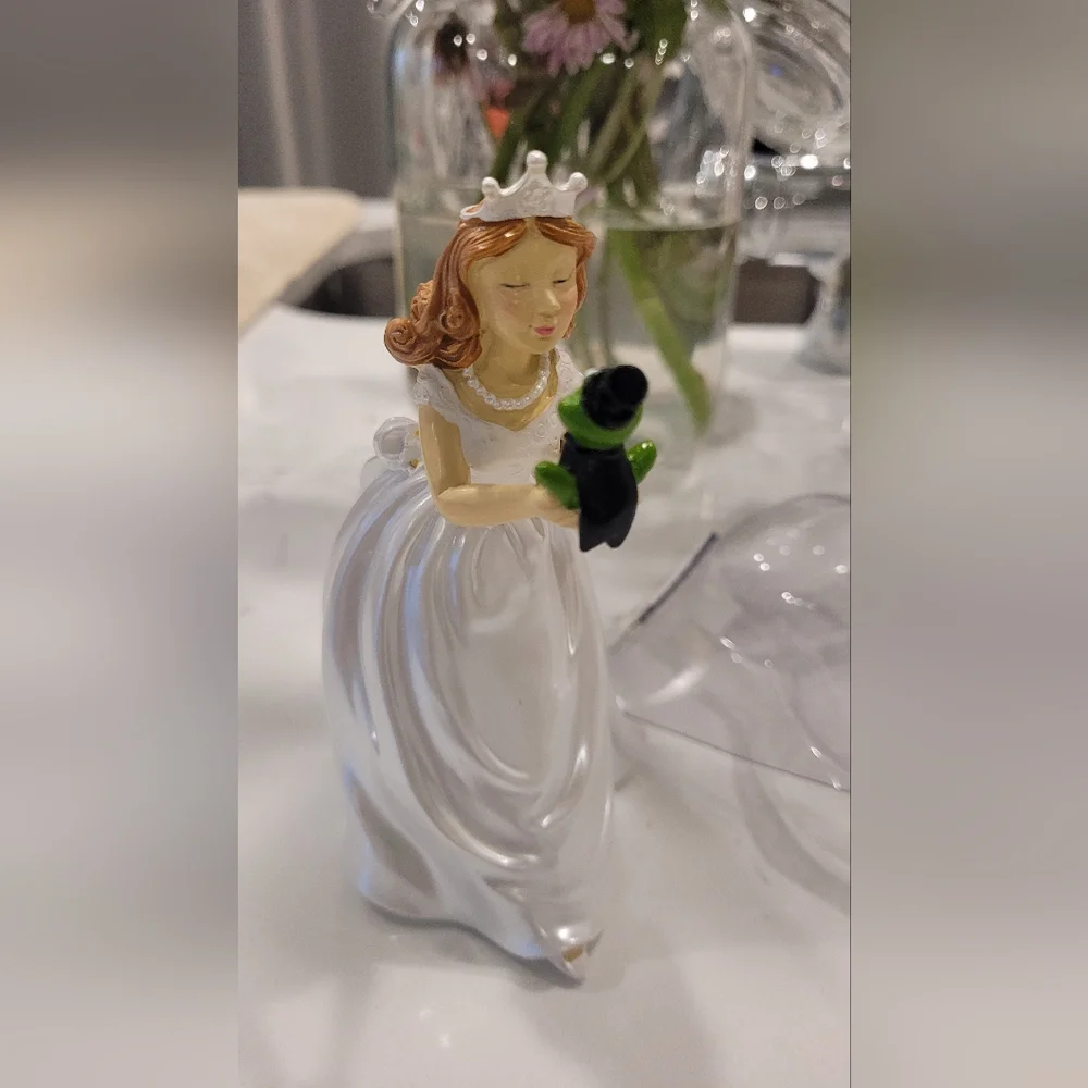 Bride Kissing Frog Cake Topper